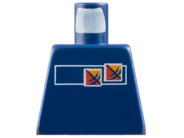 Lego Torso Gravity Games with Red and Orange Logos Pattern / Dark Blue
