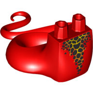 Lego Lower Body with Tail with Yellow and Black Scales Print / Red