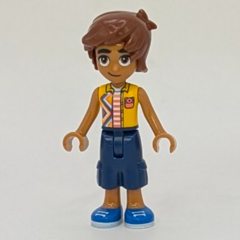 Lego Leo, Bright Light Orange Vest, Dark Blue Pants