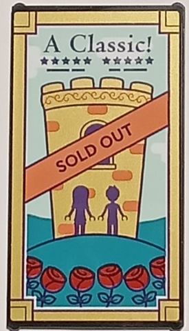 Lego Glass for Window 1 x 4 x 6 with Theater Poster with 'A Classic!', 'SOLD OUT', Stars, Friends Minifigures Silhouettes, Castle Turret, Red Roses and Gold Frame Pattern (Sticker) - Set 41714 / Black