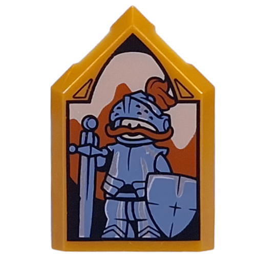 Lego Tile Special 2 x 3 Pentagonal with Sir Cadogan Portrait Print