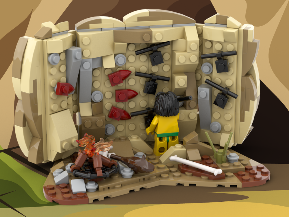 Lego Caveman Wall Painting