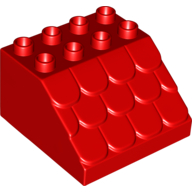Lego Duplo Brick 4 x 4 x 2 Slope Shingled / Red