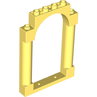 Lego Panel 1 x 6 x 7 with 2 Columns and Arch / Bright Light Yellow