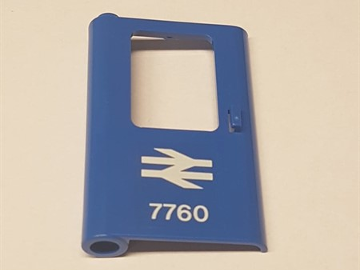 Lego Door 1 x 4 x 5 Train Left, Thin Support at Bottom with British Railways Train Logo and '7760' Pattern (Sticker) - Set 7760