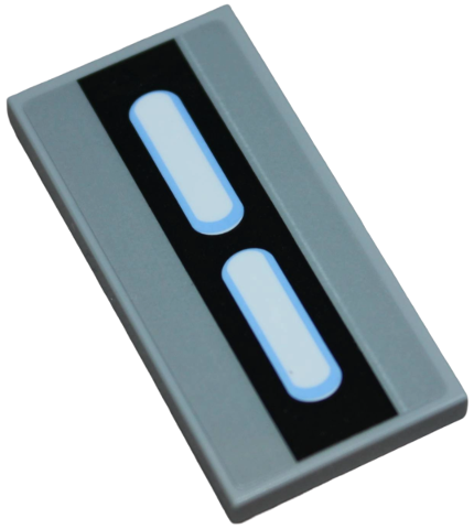 Lego Tile 2 x 4 with SW Death Star Wall Lights Pattern (Sticker) - Set 75159 / Light Bluish Gray