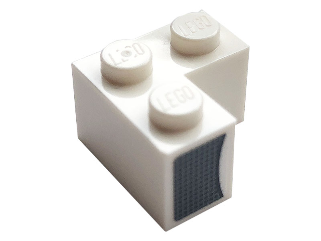 Lego Brick 2 x 2 Corner with Grille Pattern Model Left Side (Sticker) - Set 76897