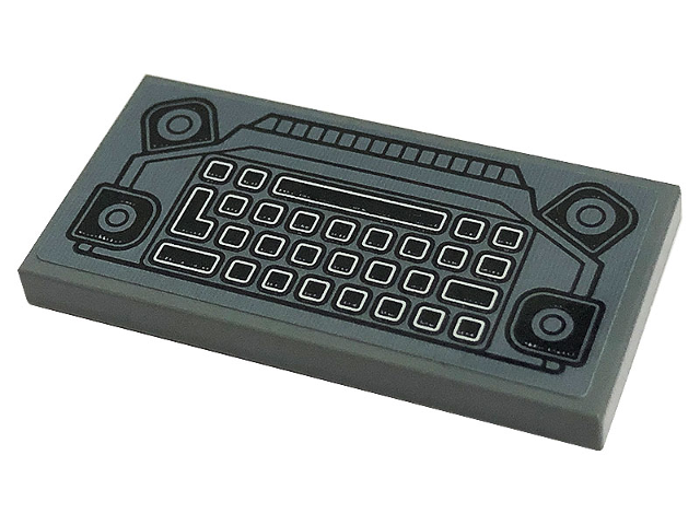 Lego Tile 2 x 4 with Computer Keyboard and Speakers Pattern (Sticker) - Set 76183