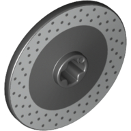 Lego Technic Disc 3 x 3 with Disc Brake Silver Drilled Rotor Print