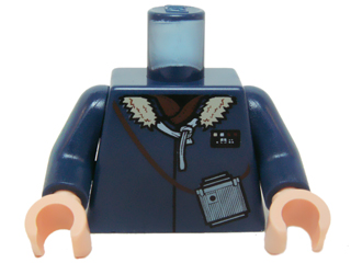 Lego Torso SW Jacket with Collar and Monocular Pattern (Han Solo) / Dark Blue Arms / Light Nougat Hands