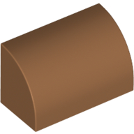 Lego Brick Curved 1 x 2 x 1 No Studs / Medium Nougat