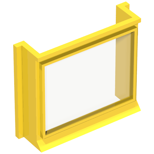 Lego Window 1 x 4 x 3 with Glass for Slotted Bricks / Yellow