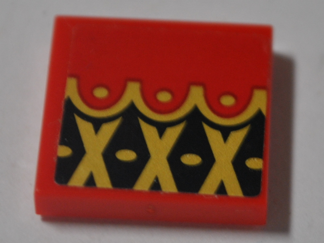 Lego Tile 2 x 2 with Black Diamonds, Gold Crosses and Dots Pattern (Sticker) - Set 70629