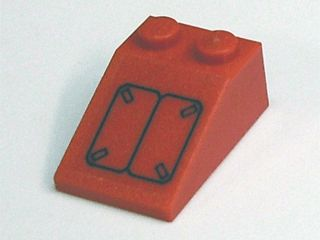 Lego Slope 33 3 x 2 with Black Rectangle Lines Pattern (Sticker) - Set 7701