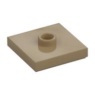 Lego Plate Special 2 x 2 with Groove and Center Stud (Jumper) / Dark Tan