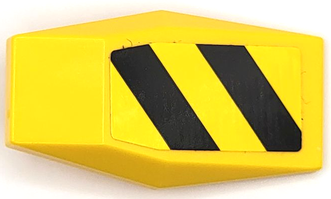 Lego Large Figure Armor Plate Small with Black and Yellow Danger Stripes Pattern (Sticker) - Set 42081 / Yellow