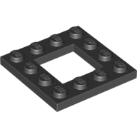 Lego Plate Special 4 x 4 with 2 x 2 Opening / Black