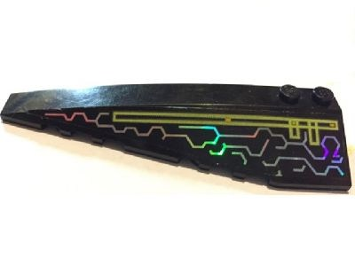 Lego Wedge 10 x 3 Left with Iridescent Mirrored Circuit Pattern (Sticker) - Set 7645