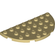 Lego Plate Round Half 4 x 8 / Tan