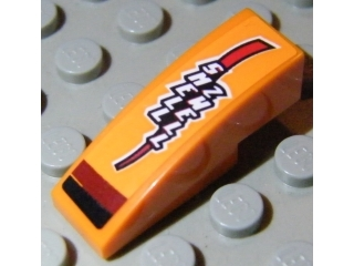Lego Slope, Curved 3 x 1 with 'SMELL ZWELL' Pattern (Sticker) - Set 8304 / Orange
