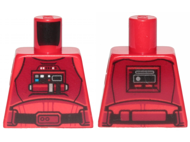 Lego Torso SW Pilot with Dark Red Vest and Front Panel Pattern / Red