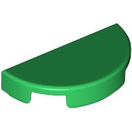Lego Tile Round 1 x 2 Half Circle / Green