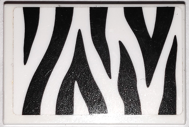 Lego Tile 2 x 3 with Black Zebra Stripes Camouflage Pattern (Sticker) - Set 60267