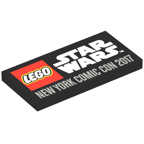 Lego Tile 2 x 4 with LEGO Star Wars Logo and 'New York Comic Con 2017' Print