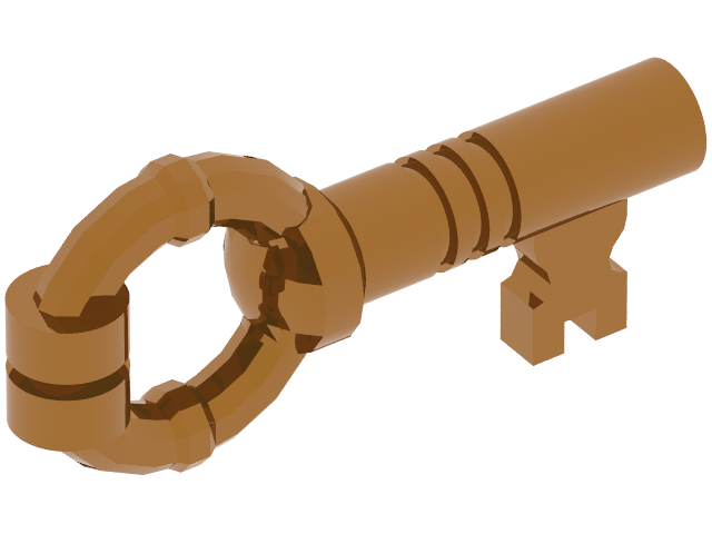 Lego Equipment Key / Chrome Antique Brass