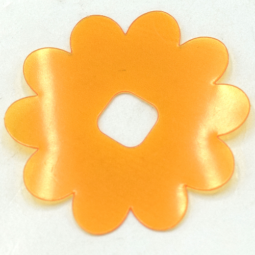 Lego Clikits Icon Accent, Flower 4 1/8 x 4 1/8, 10 Petals / Trans-Orange