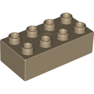 Lego Duplo Brick 2 x 4 / Dark Tan