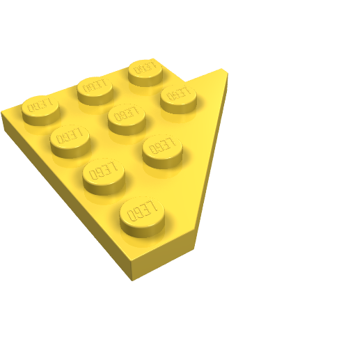 Lego Wedge Plate 4 x 4 Wing Left / Yellow