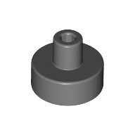 Lego Tile Round 1 x 1 with Hollow Bar / Dark Bluish Gray