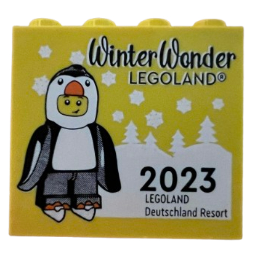 Lego Brick 2 x 4 x 3 with 'LEGOLAND Deutschland Resort WinterWonder LEGOLAND 2023' Print