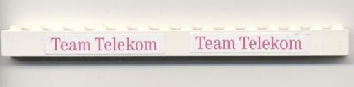 Lego Brick 1 x 16 with 'Team Telekom' Pattern (Stickers) - Set 1198