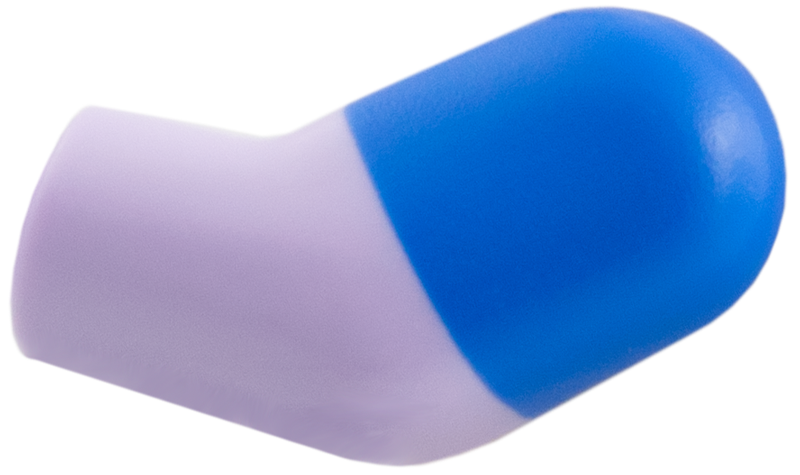 Lego Arm, Left with Molded Blue Short Sleeve  Pattern / Lavender