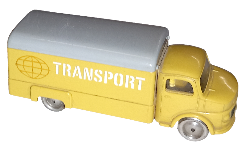 Lego HO Scale, Mercedes Box Truck with Gray Top / Yellow