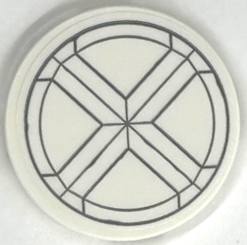 Lego Tile, Round 3 x 3 with X-Men Logo in Ring Pattern (Sticker) - Set 76294