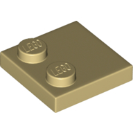 Lego Plate Special 2 x 2 with Only 2 studs / Tan