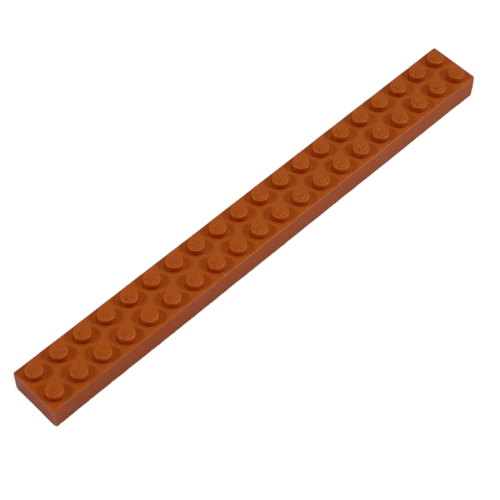 Lego Modulex Brick 2 x 20 with M on Studs / Modulex Orange