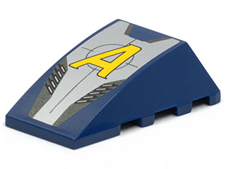 Lego Wedge 4 x 4 Triple Curved No Studs with Agents Logo Pattern (Sticker) - Set 8967
