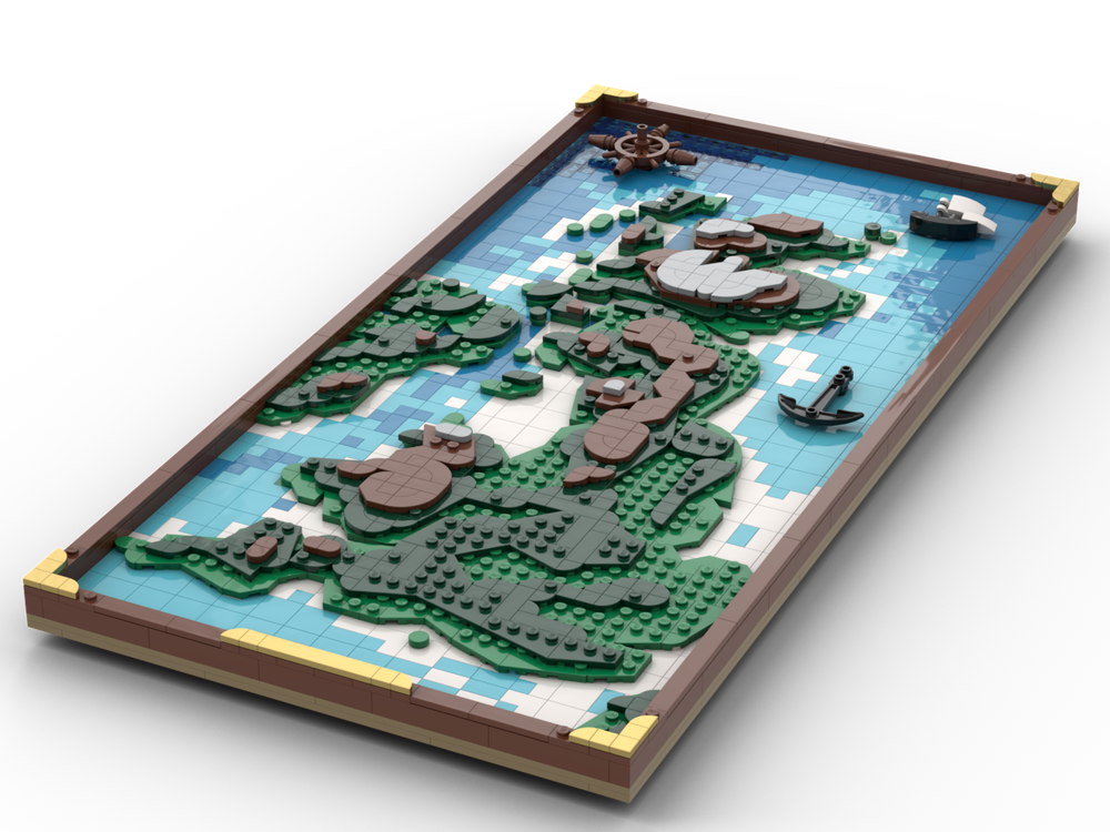 Lego Topographic Map of the United Kingdom