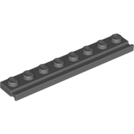 Lego Plate Special 1 x 8 with Door Rail / Dark Bluish Gray