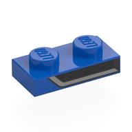 Lego Plate 1 x 2 with Black, Dark Bluish Grey Air Intake Print