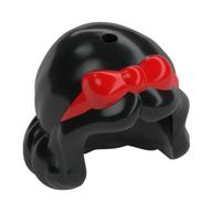 Lego Hair Short with Curls, Red Bow Print (Snow White) / Black