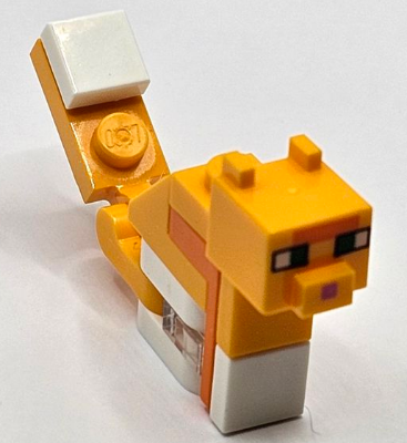 Lego Minecraft Cat, Red, Sitting - Brick Built