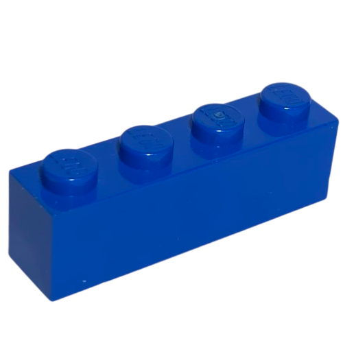 Lego Brick 1 x 4 with Bottom Tubes, Lowered Center Cross Support / Blue