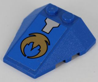 Lego Wedge 4 x 4 Triple with Stud Notches with Silver and Gold Pattern (Sticker) - Set 8106