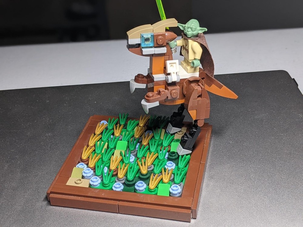 Lego Yoda's Kybuck on Grasslands