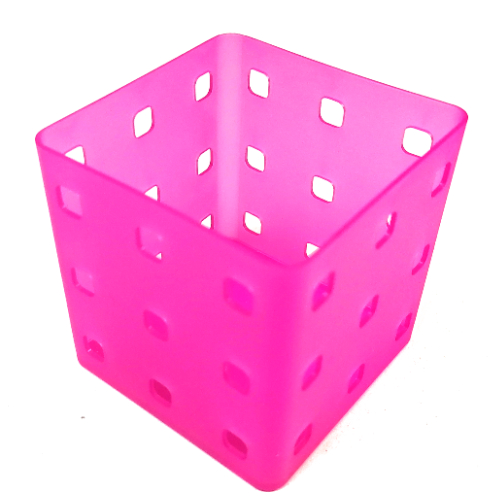 Lego Clikits Container, Utensil Holder, Cube 9 x 9 x 6, 9 Holes Each Side